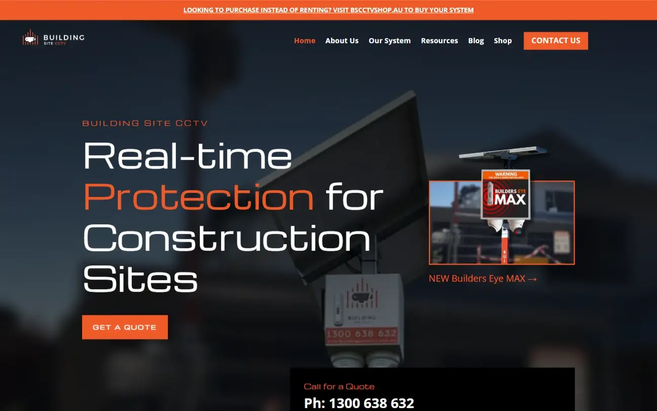 The Building Site CCTV homepage
